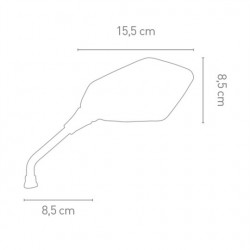 Универсално огледало за мотор Chaft RE400 Black - комплект
