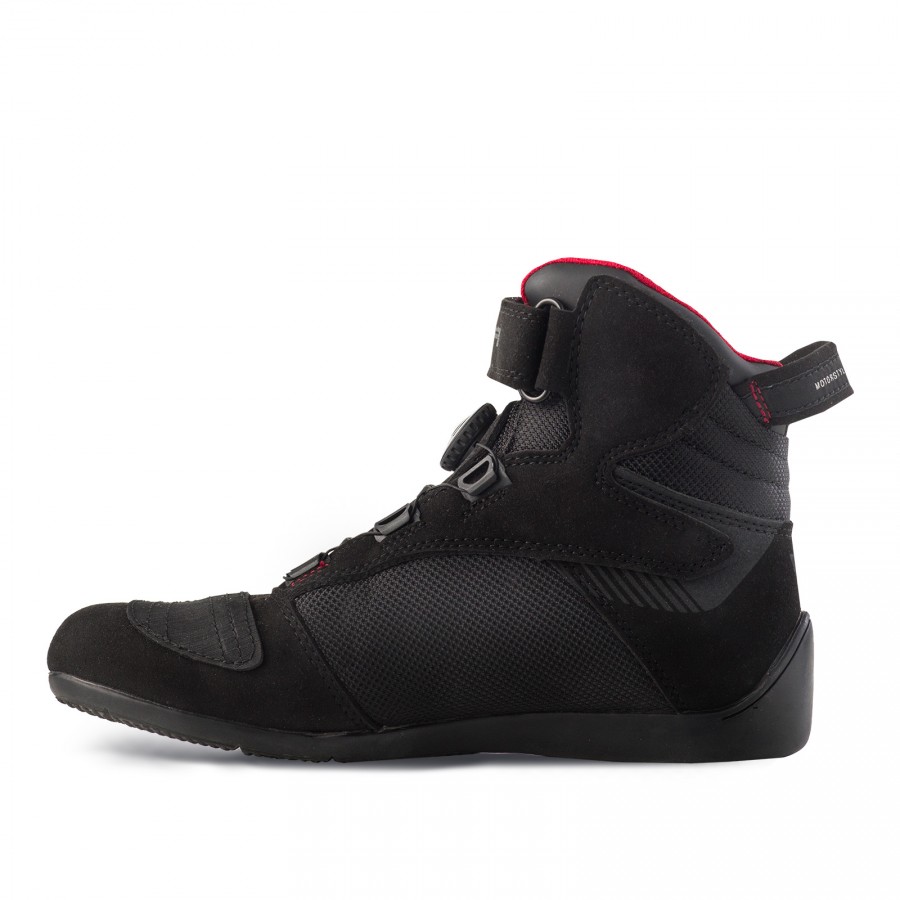 SHIMA EXO VENT MEN BLACK,Summer Ventilated Mesh Mens Motorcycle Boots with ATOP Closure System,Black,43