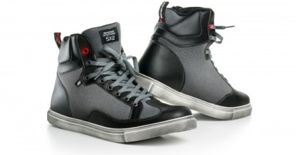 SHIMA SX-2 EVO Motorradschuhe für Herren - Atmungsaktiv, Verstärkte Leder Biker Motorradstiefel Männer mit Knöchelstütze, Rutschfeste Sohle, Schaltpolster (Blau, 41