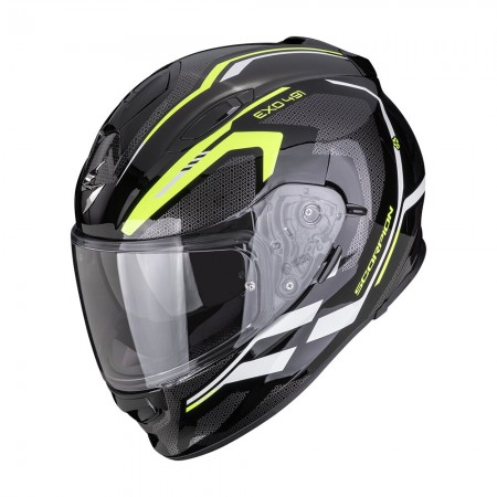 Каска Scorpion Exo 491 Kripta  Black-Neon-Yellow-White