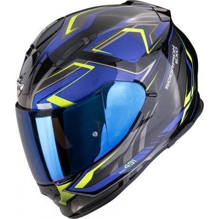 Каска Scorpions Exo 491 Zumo Black/Blue/Yellow | MARTIN MOTO