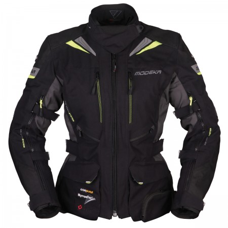 Дамско мото яке 4 сезона Modeka Panamericana Black/Yellow