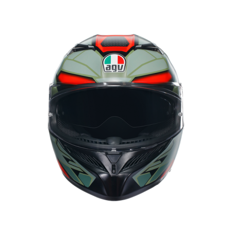 КАСКА AGV K3 - DECEPT MATT BLACK/GREEN/RED