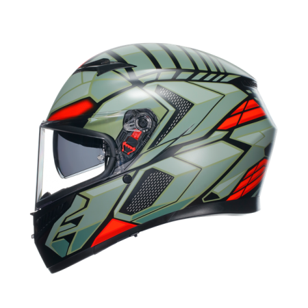 КАСКА AGV K3 - DECEPT MATT BLACK/GREEN/RED