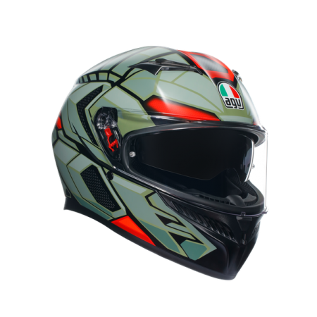 КАСКА AGV K3 - DECEPT MATT BLACK/GREEN/RED