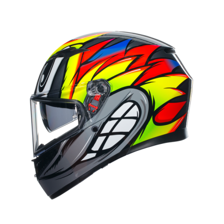 КАСКА AGV K3 -BIRDY 2.0 GREY/YELLOW/RED