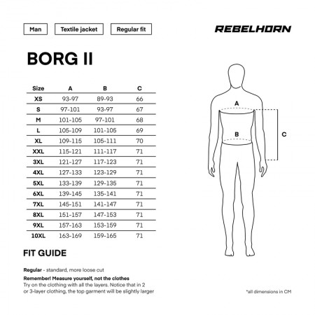 Текстилно мото яке Rebelhorn Borg 2 - Черен