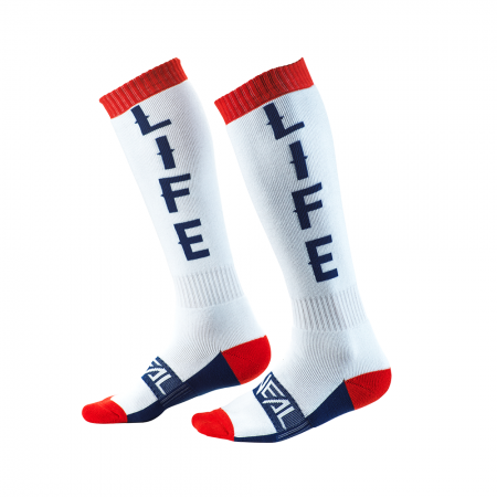 Термо чорапи ONEAL PRO MX MOTO LIFE WHITE/RED/BLUE 2020