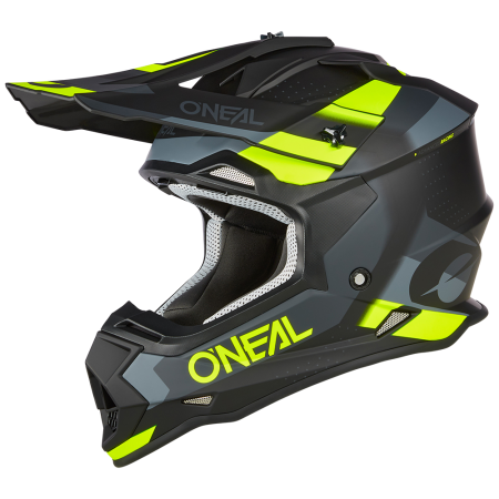 Мотокрос каска O'NEAL 2SERIES SPYDE V.23 BLACK/GRAY/NEON YELLOW