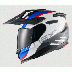 Адвенчър каска NEXX Y.TRAVL QUEST WHITE/BLUE/RED
