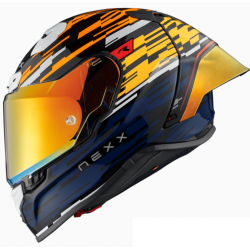 Каска NEXX X.R3R GLITCH RACER ORANGE BLUE
