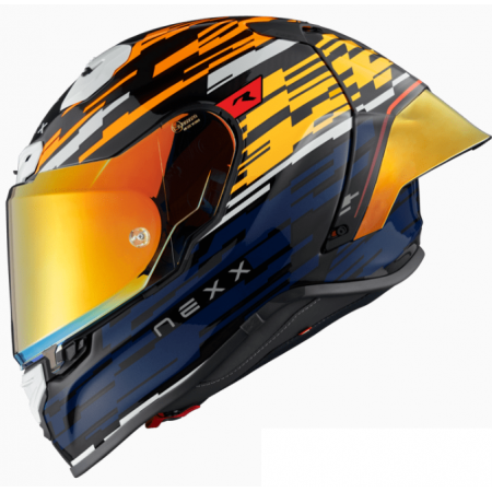Каска NEXX X.R3R GLITCH RACER ORANGE BLUE