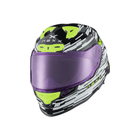 Каска NEXX X.R3R GLITCH RACER WHITE/NEON
