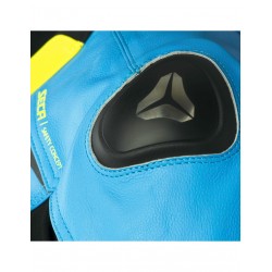 Кожено мото яке SECA HOOLIGAN BLUE/FLUO YELLOW